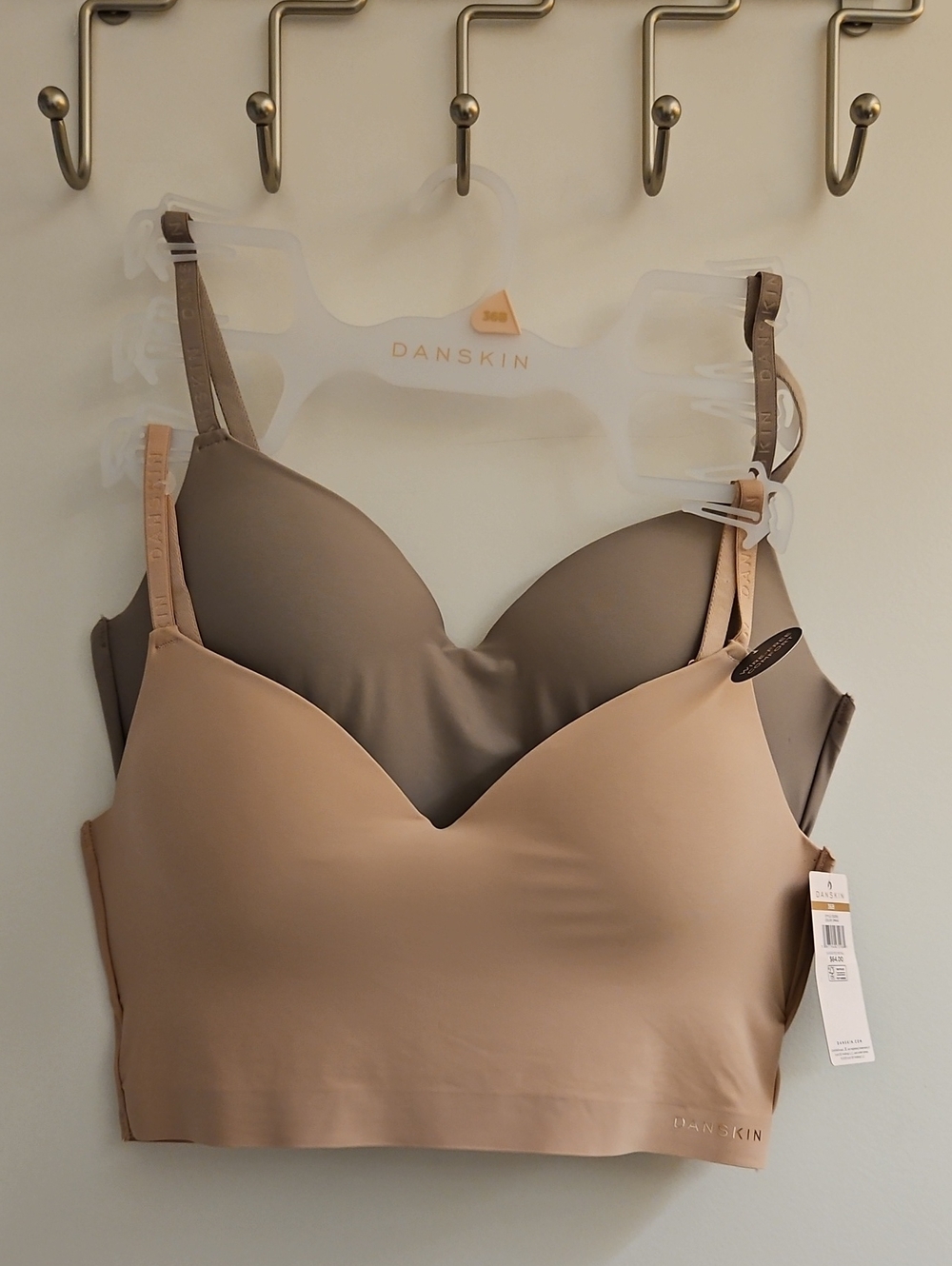 NWT Danskin Wire Free Comfort Bralette Lot of 2 Beige Taupe 36B DS2155